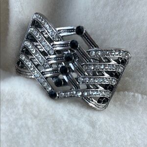 Art Deco Inspired Gothic Large Hinged Cuff Bracelet